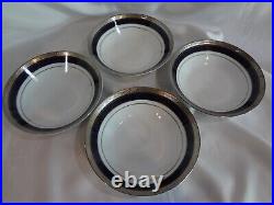 Noritake China Crestwood Cobalt Platinum Set of 4 Coupe Soup Bowls