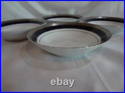 Noritake China Crestwood Cobalt Platinum Set of 4 Coupe Soup Bowls