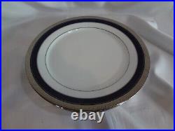 Noritake China Crestwood Cobalt Platinum Set of 4 Dinner Plates
