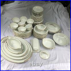 Noritake China Dawn #5930 Japan Gold Trim Dinnerware/Tea Set, Platter, Plates