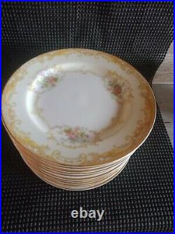 Noritake China Dinnerware Set 76 Pieces Floral Pattern With Gold Trim N3444