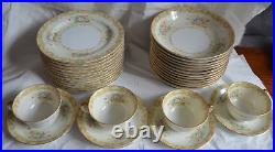 Noritake China Gramatan 12 Luncheon Plates 12 Bowls 5 Saucer 4 Cups Vintage 1933