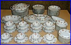 Noritake China Japan Porcelain Dinner Set 5241 Rust & Brown Flowers Gold Leaves