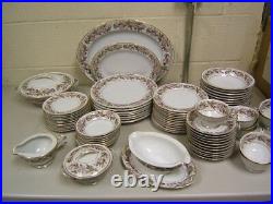 Noritake China Japan set of 77 pcs, beautiful pink blossom flower on the trim