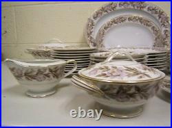 Noritake China Japan set of 77 pcs, beautiful pink blossom flower on the trim