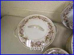 Noritake China Japan set of 77 pcs, beautiful pink blossom flower on the trim