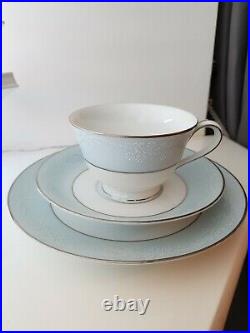 Noritake China Laureate 5651 Tea Set Japan US design Pat. 179727 Blue White