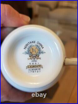 Noritake China Laureate 5651 Tea Set Japan US design Pat. 179727 Blue White