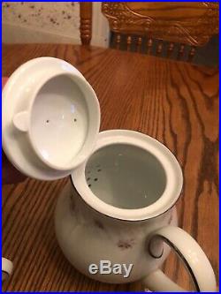 Noritake China MABEL Embossed TEAPOT & LID Tea Set Service 6 Japan Vintage 1965