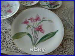 Noritake China Pink Orchid Dinnerware Set for 10 with 7 Serving Pieces 12-3