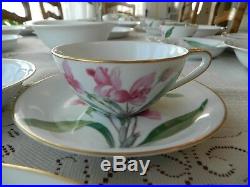 Noritake China Pink Orchid Dinnerware Set for 10 with 7 Serving Pieces 12-3