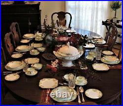 Noritake China, Plaza, porcelain DINNER SET, Classical, roses, for 12, 134 pc