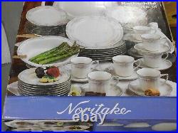 Noritake China Rothschild 50 Piece Ivory Dinner Set New In Box