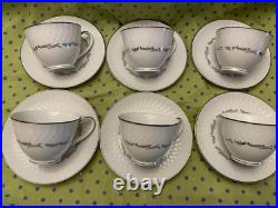 Noritake China SABINA Luncheon Set for SIX with Tea Set pot/creamer/sugar NEW