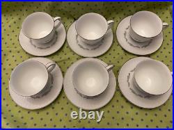 Noritake China SABINA Luncheon Set for SIX with Tea Set pot/creamer/sugar NEW