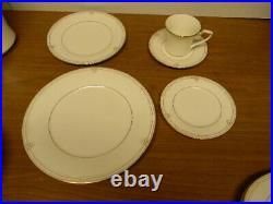 Noritake China Satin Gown Pattern Four 5 Piece Place Settings Excellent