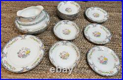 Noritake China Set, 19p Painted Japanese Dinnerware Set, Rare Nippon Porcelain