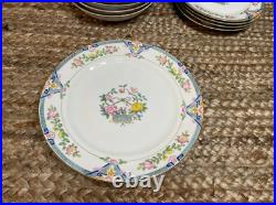 Noritake China Set, 19p Painted Japanese Dinnerware Set, Rare Nippon Porcelain