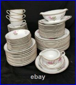 Noritake China Set 80 PCS Matching Dinnerware Collection Rosa