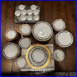 Noritake China Set Vintage Blue Dawn 10 Seven Piece Place Settings