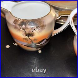 Noritake China Set Vintage Sunset Lake Cottage 22 Pieces