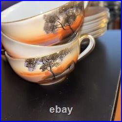 Noritake China Set Vintage Sunset Lake Cottage 22 Pieces