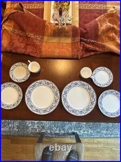 Noritake China Sonnet In Blue 4 Piece Place Setting 2 Sets