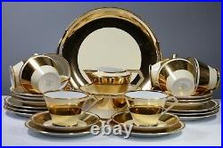 Noritake China Tea Set Gold Gilt Art Deco 27 pieces AC3