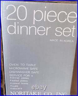 Noritake Co, Inc. Epoch Collection Tudor Court E802. 20 Piece Dinner Set. NIB