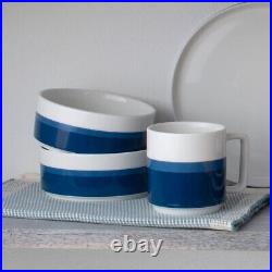 Noritake ColorStax Stripe Blue 16-Piece Set Multicolor (Service for Four) NEW