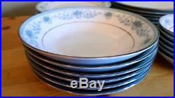 Noritake Contemporary China Blue Hill Dinner Set, 30pc, Great Condition