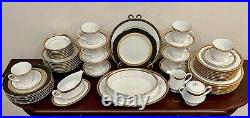 Noritake Contemporary Fine Bone China 4332 Regent Gold 63 Pcs 8 Place Setting