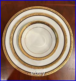 Noritake Contemporary Fine Bone China 4332 Regent Gold 63 Pcs 8 Place Setting