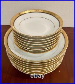 Noritake Contemporary Fine Bone China 4332 Regent Gold 63 Pcs 8 Place Setting