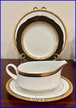 Noritake Contemporary Fine Bone China 4332 Regent Gold 63 Pcs 8 Place Setting