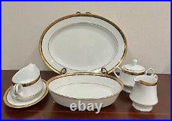 Noritake Contemporary Fine Bone China 4332 Regent Gold 63 Pcs 8 Place Setting