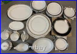 Noritake Contemporary Fine China Sri Lanka Regent Platinum 4333 Set of 48