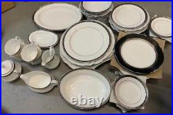 Noritake Contemporary Fine China Sri Lanka Regent Platinum 4333 Set of 48