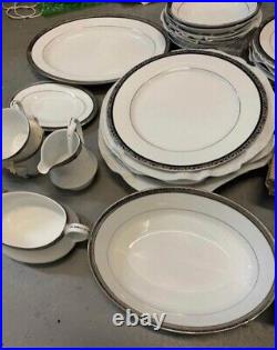 Noritake Contemporary Fine China Sri Lanka Regent Platinum 4333 Set of 48