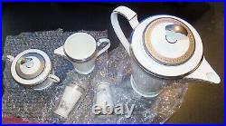 Noritake Continental Cobalt Coffee Pot Sugar Bowl Creamer Salt&Pepper Set Lot
