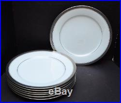 Noritake Crestwood Platinum Fine Porcelain china Dinner Plates Set Of 7 lot