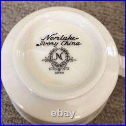 Noritake Cup Saucer Ivory China Set Of Cups Vintage Showa Retro Flower Pattern G