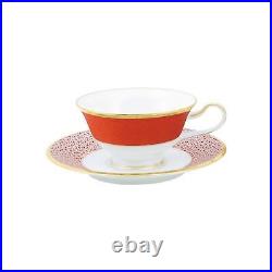 Noritake Cup & Saucer Pair Set Coffee Tea 220cc Tableware Black Red withBox Japan
