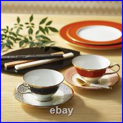 Noritake Cup & Saucer Pair Set Coffee Tea 220cc Tableware Black Red withBox Japan