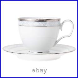 Noritake Cup & Saucer Set Hampshire Platinum 5 Fine Porcelain Tableware Japan