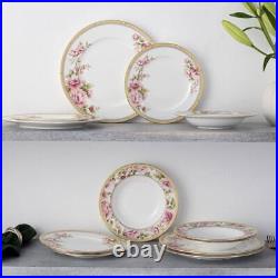 Noritake Dinner Plates 10.5 Dishwasher Safe Round Bone China Pink (Set Of 4)