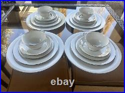 Noritake Envoy Dinnerware 20- Piece Set, 4 Place Settings, Silver Trim, Elegant