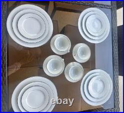 Noritake Envoy Dinnerware 20- Piece Set, 4 Place Settings, Silver Trim, Elegant