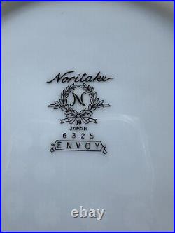 Noritake Envoy Dinnerware 20- Piece Set, 4 Place Settings, Silver Trim, Elegant