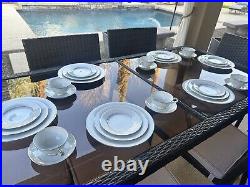 Noritake Envoy Dinnerware 30-Piece Set, 6 Place Settings, Silver Trim, Elegant